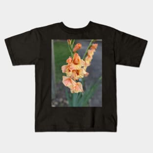 Stalk of Peach Flowers Photographic Image Kids T-Shirt